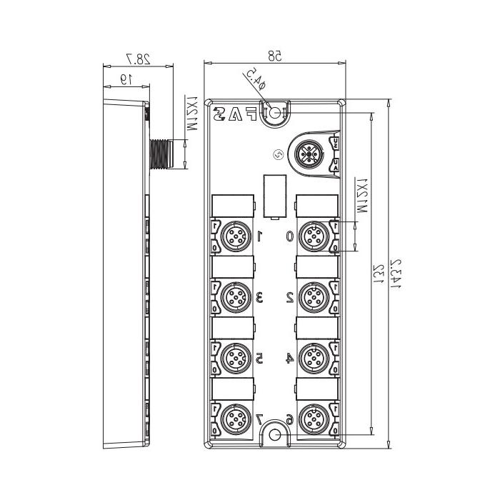 M12接口，IO-Link Hub， PNP, 16DI, 00B831