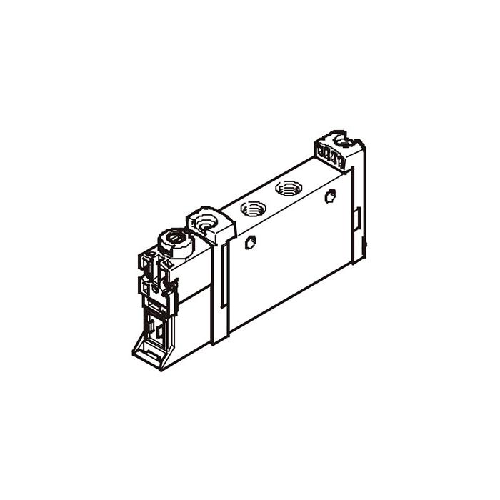 Tubular valve G1/4, three-position five-way valve external pilot, medium pressure, valve width 18 mm, FV-L18-P53U-ZT-G14, 574442